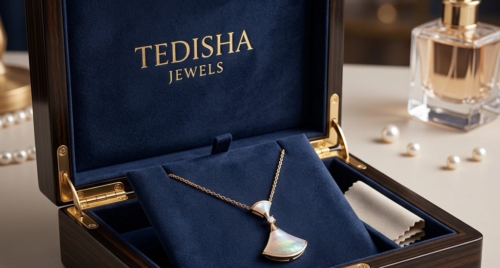 luna mother of pearl elegant chain pendant from tedisha jewels