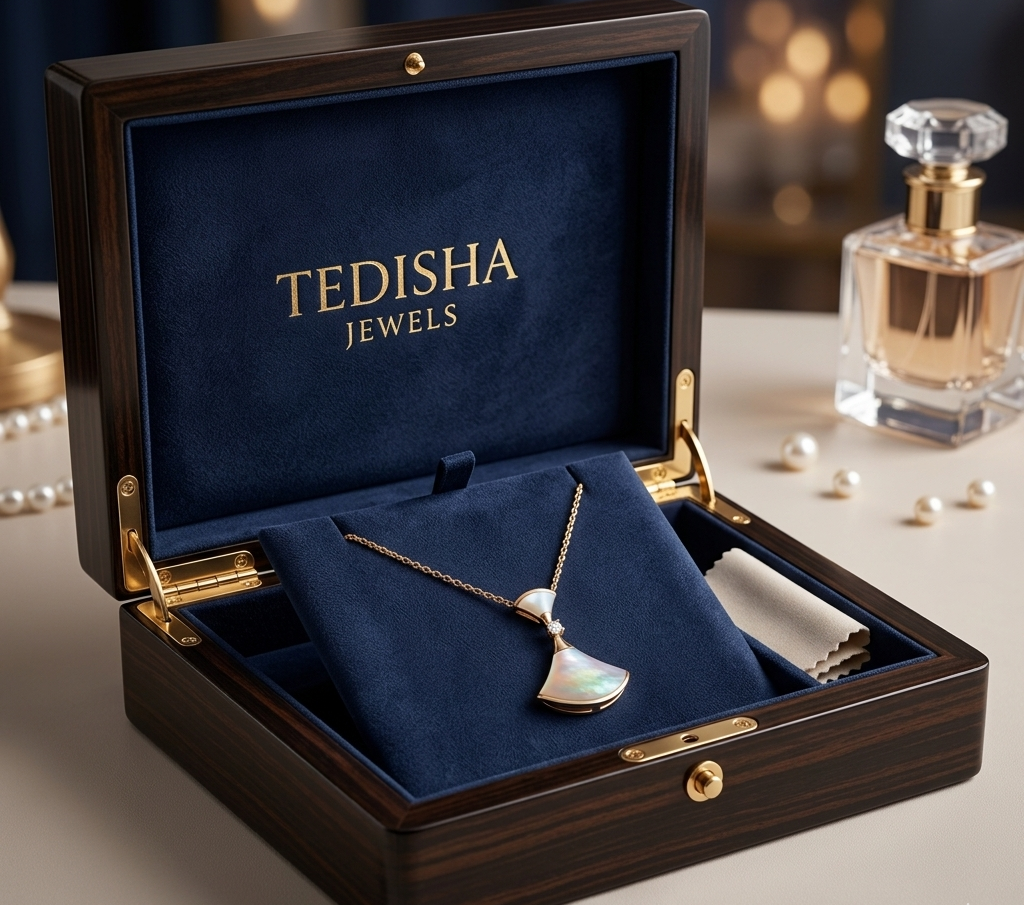 luna mother of pearl elegant chain pendant from tedisha jewels