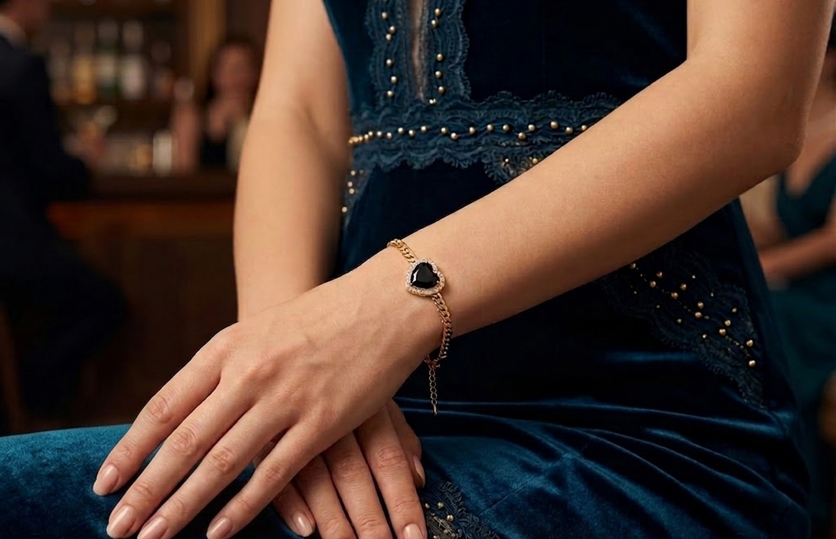 midnight heart bracelet from Tedisha Jewels