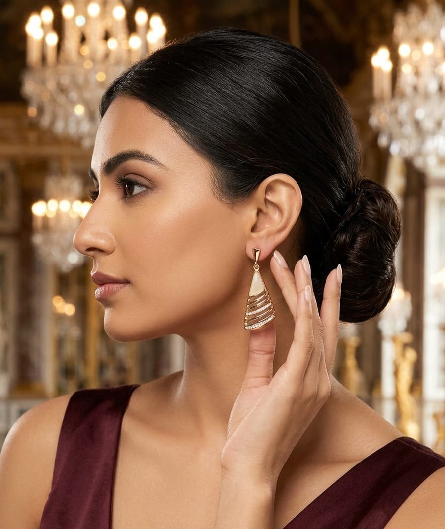 luxe geometric drop earrings from tedisha jewels
