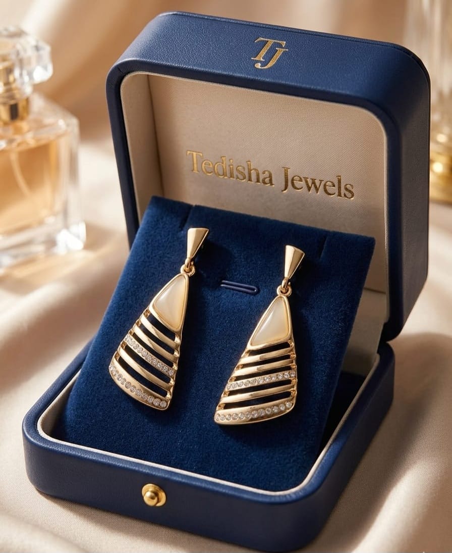 luxe Geometric drop earrings from tedisha jewels