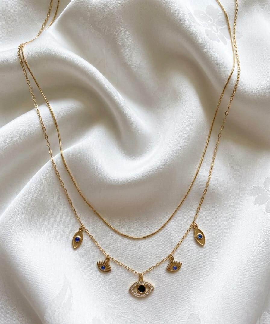 Evil Eye layered necklace from Tedisha Jewels