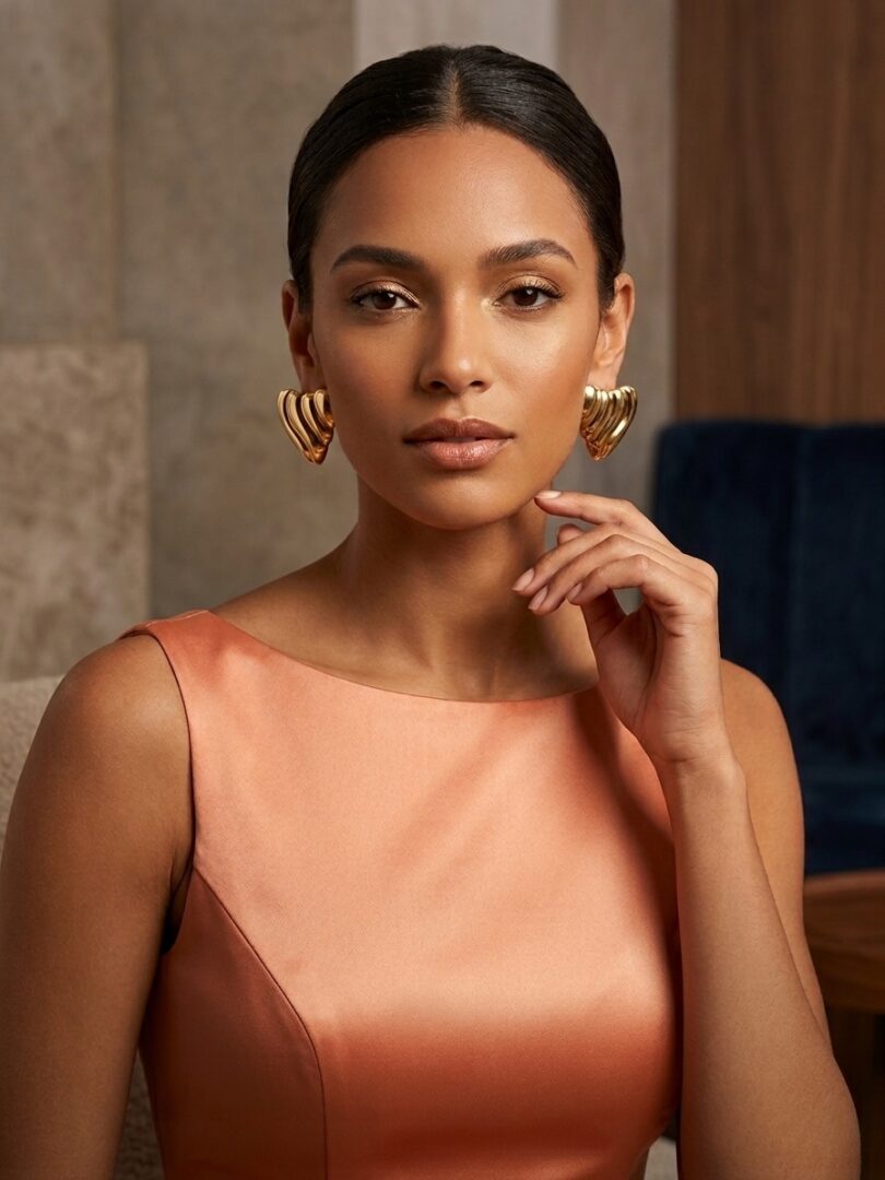 Luxe Wave Gold earring anti tarnish from tedisha jewels
