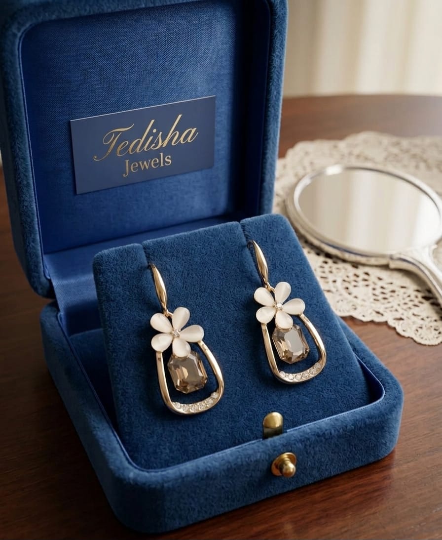 Luminous loop studs earring from tedisha jewels