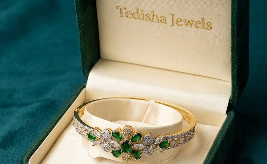 Emerald Bloom AD Bracelet from Tedisha Jewels