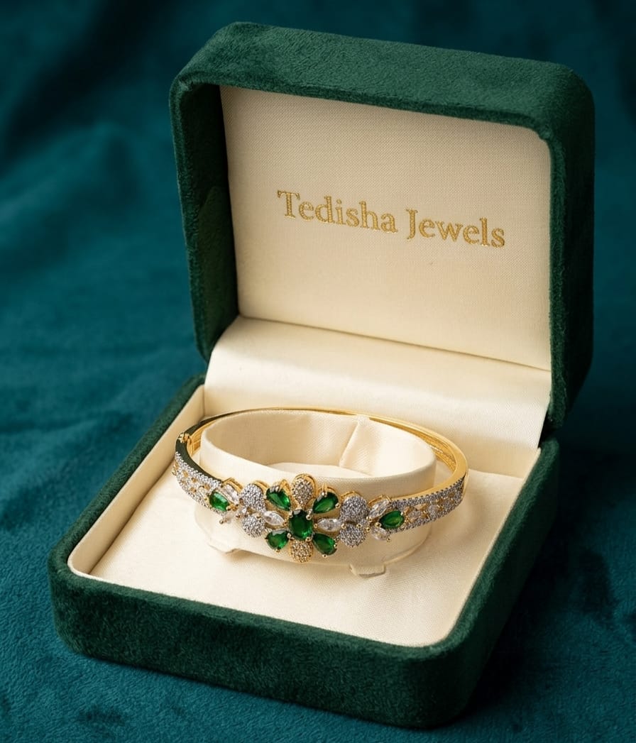Emerald Bloom AD Bracelet from Tedisha Jewels