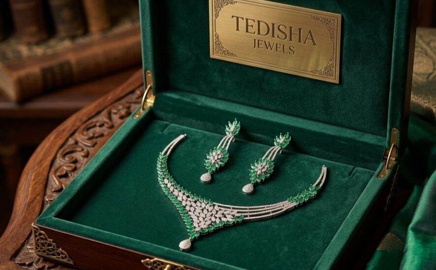 Emerald Emerald Grace Necklace Set from Tedisha Jewels