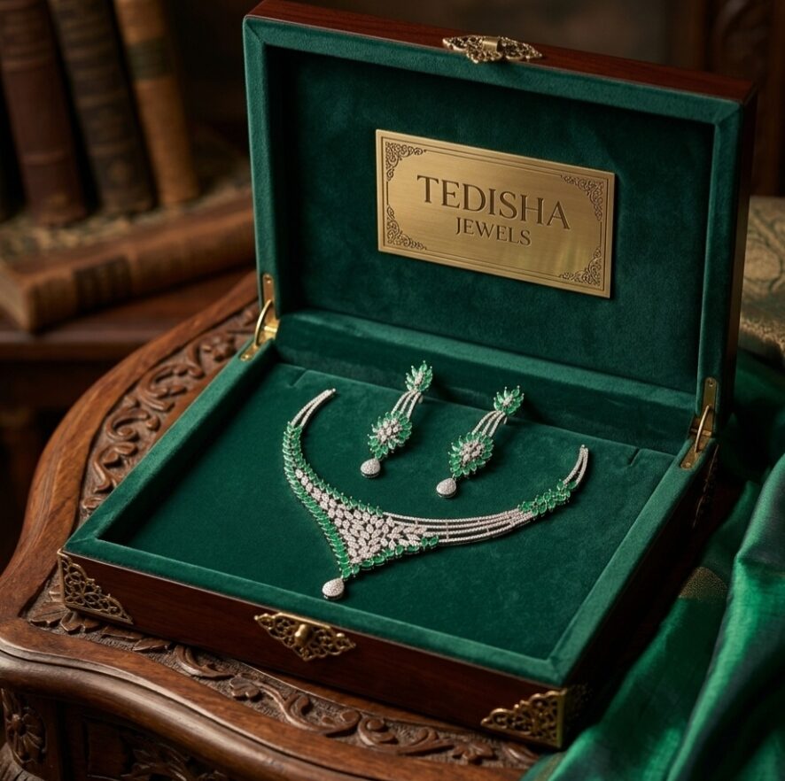 Emerald Emerald Grace Necklace Set from Tedisha Jewels