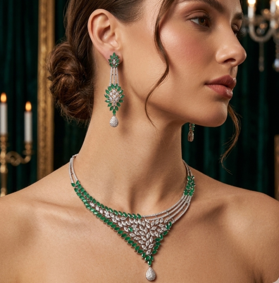 Emerald Grace necklace set from Tedisha Jewels