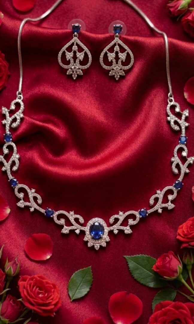 Royal Sapphire Vine Necklace Set from Tedisha Jewels