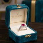 Ruby Oval Halo Statement Ring from Tedisha Jewels